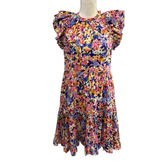 Tyler Böe Women’s Ursula 100% Cotton Floral Mini Dress Flutter Sleeve NWT $298 - Picture 3 of 15